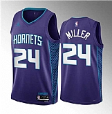 Men's Charlotte Hornets #24 Brandon Miller Purple 2023 Draft Statement Edition Stitched Basketball Jersey,baseball caps,new era cap wholesale,wholesale hats